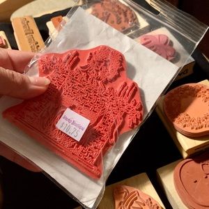 Christmas Themed Rubber Stamps Lot - 13 NEW